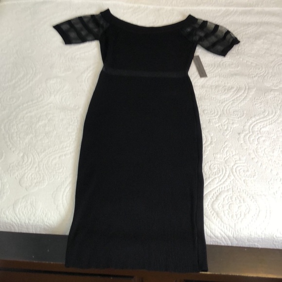 Almost Famous Black Midi Dress with Sheer Sleeves Body con Size XL - Picture 8 of 11